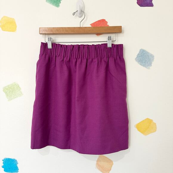 4 J.Crew Purple Elastic Waist The Sidewalk Mini Skirt - Picture 2 of 5